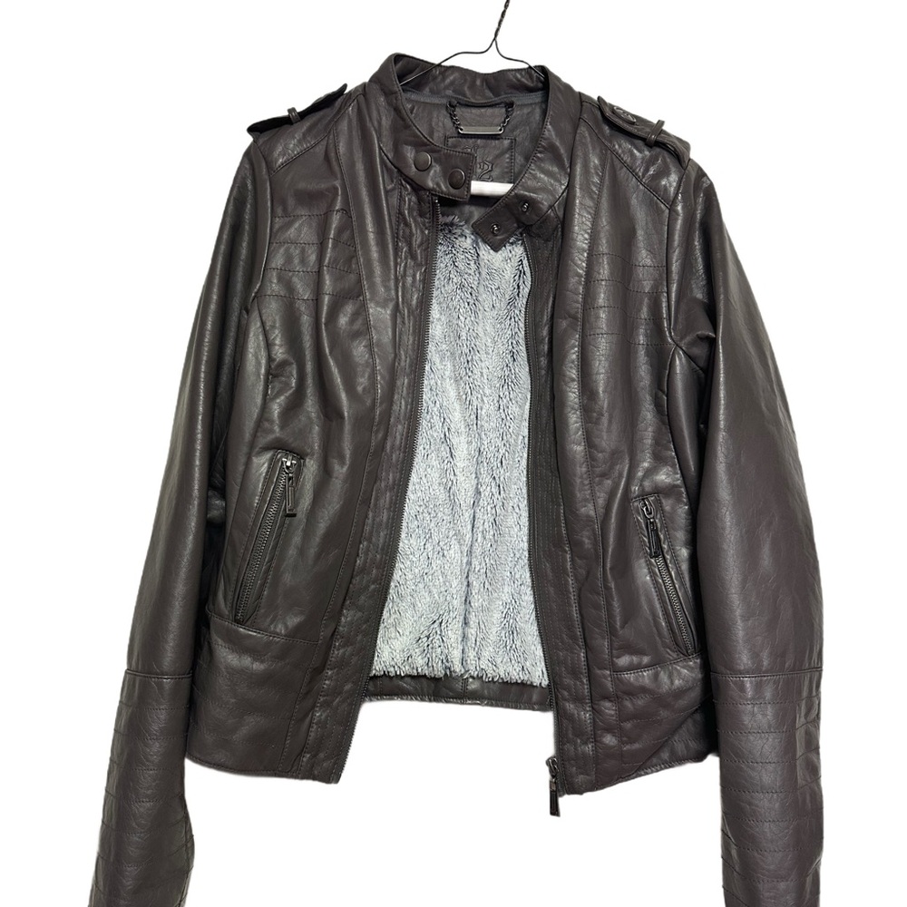 J2 Women's Gray Faux Leather Jacket